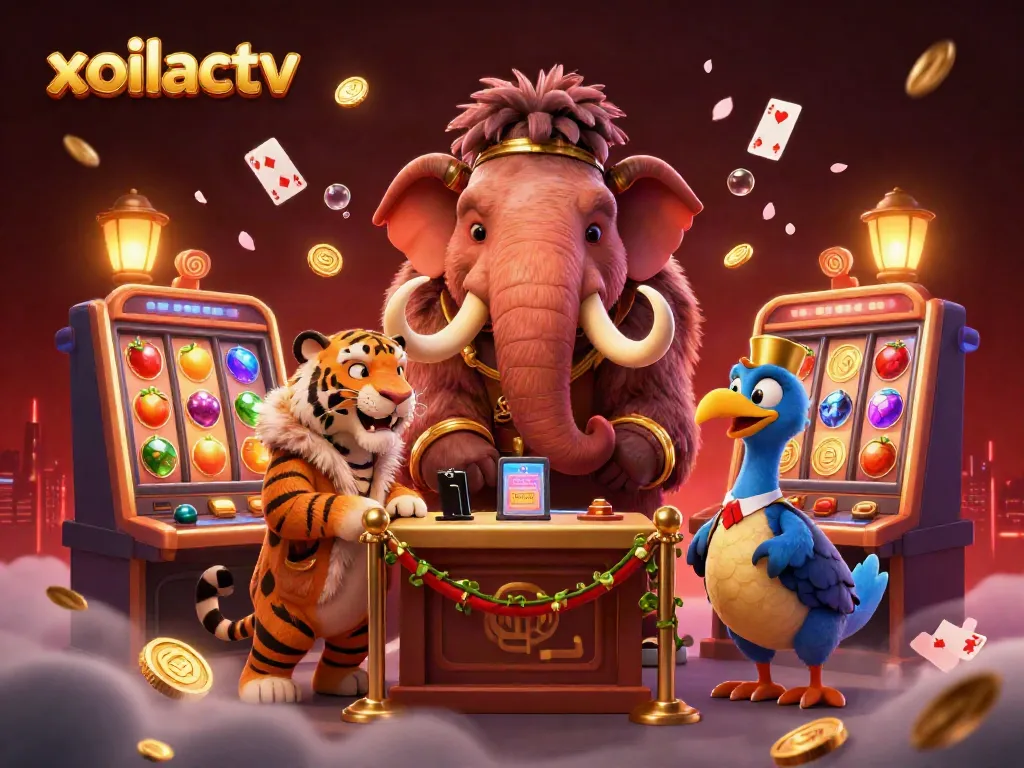 Experience excitement with xoilactv's thrilling casino atmosphere featuring unique characters and vibrant elements.